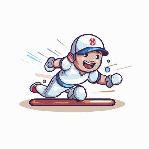 Cartoon skier. Vector illustration of a skier. Cartoon skier.