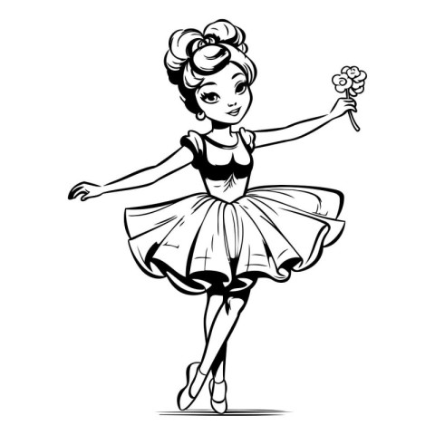 Beautiful ballerina with lollipop. Vector illustration.