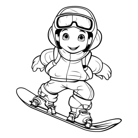 Snowboarder Boy Cartoon Mascot Character Vector Illustration.