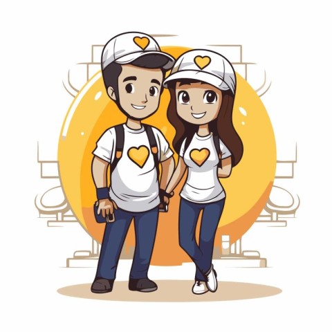 Couple in love cartoon icon vector illustration graphic design v