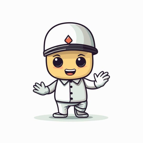 Cricket Mascot Character. Cute Cartoon Vector Illustration