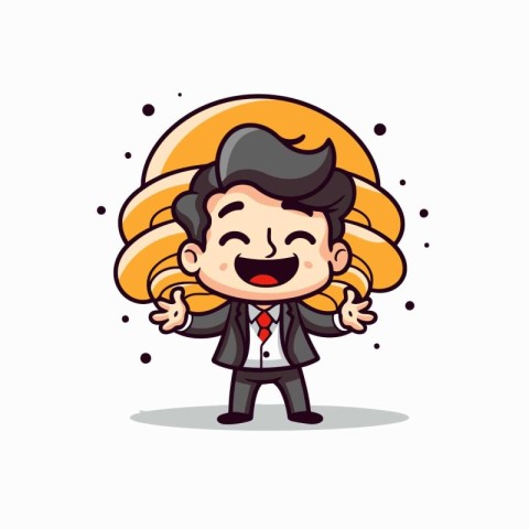 Happy Businessman Character - Cartoon Vector IllustrationÃ¯Â