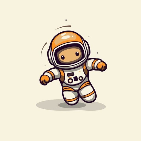 Cute astronaut cartoon vector illustration. Design for t-shirt.