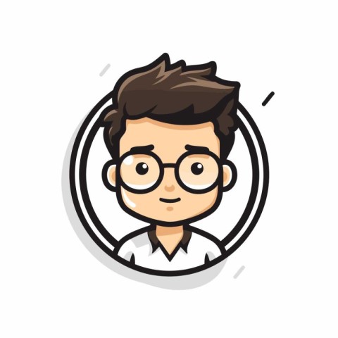 Businessman cartoon character with glasses vector illustration.