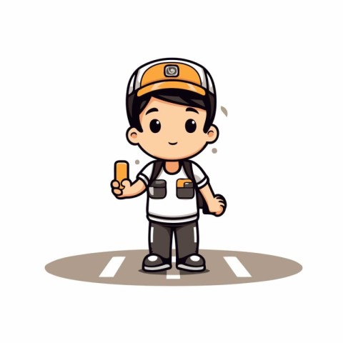 Baseball Player - Cute Cartoon Mascot Character Vector Illustrat