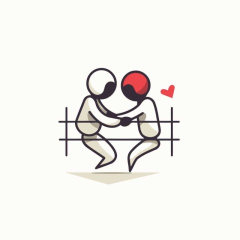 Couple in love. A man and a woman are holding hands. Vector illu