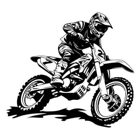 Motocross rider on the race. Vector illustration ready for vinyl