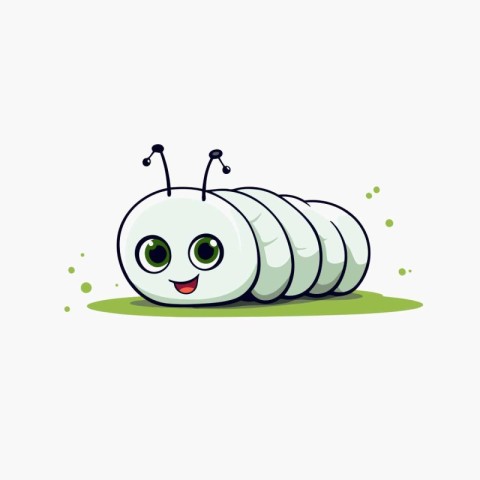 Cute cartoon caterpillar. Vector illustration isolated on white