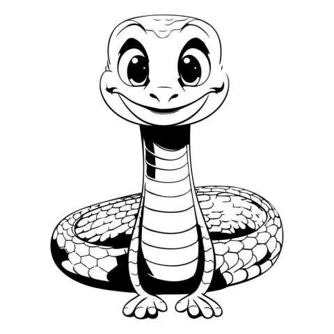 Cute cartoon snake. Vector illustration isolated on a white back