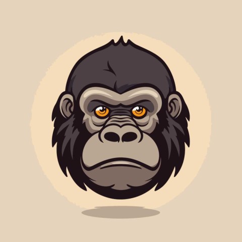 Gorilla head mascot. Vector illustration for your graphic design