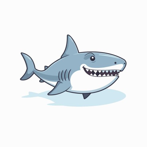 Shark cartoon vector illustration. Isolated on a white backgroun