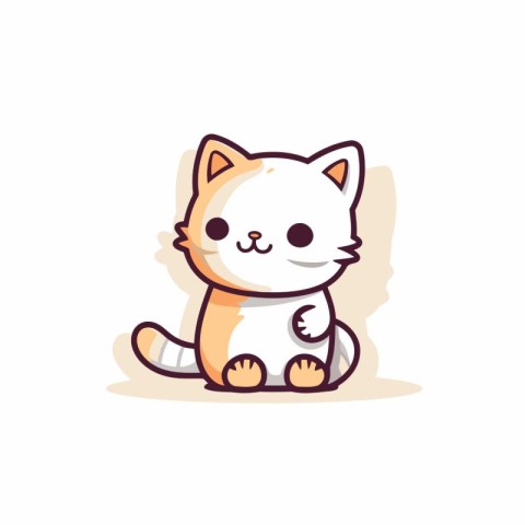 Cute cat vector illustration. Cute cartoon kitty character.