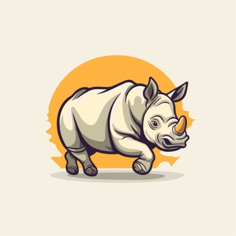 Rhinoceros logo template. Vector illustration of a rhinoceros.