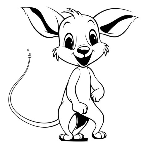 Vector illustration of Cartoon mouse. Isolated on a white backgr