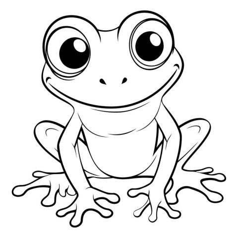 Frog Coloring book for kids. Cartoon character. Vector illustrat