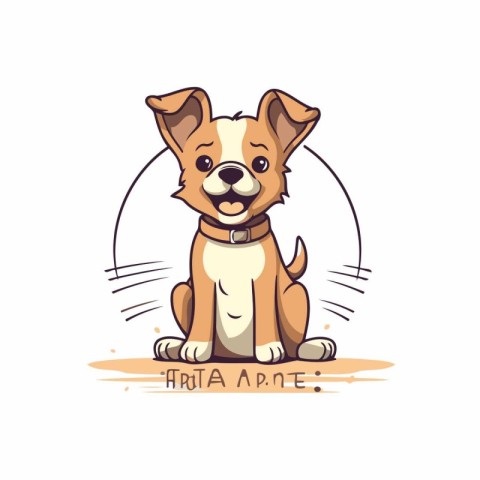 Cute cartoon jack russell terrier. Vector illustration.