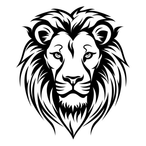 Lion head. Vector illustration for tattoo or t-shirt design