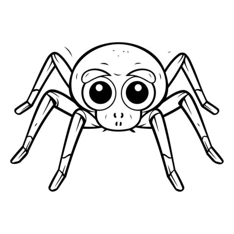 Coloring page of cartoon spider. Vector illustration isolated on