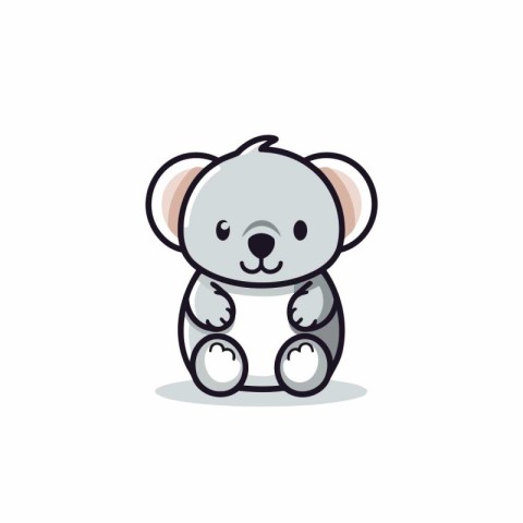 Cute koala animal cartoon icon vector illustration. Flat design.