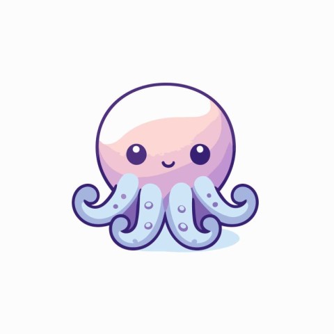 cute octopus animal kawaii character icon vector illustration de