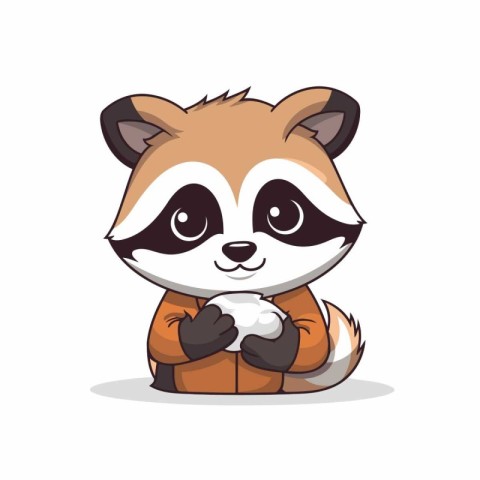 Cute raccoon cartoon icon. Animal zoo life nature and fauna them