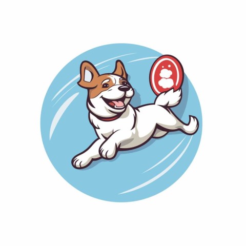 Cute dog cartoon vector illustration. Dog with a speech bubble.