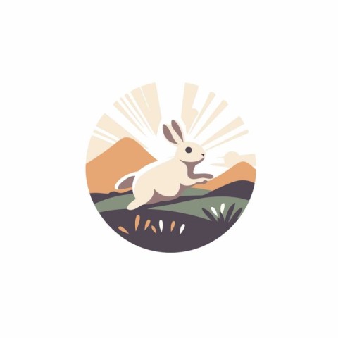 Rabbit vector icon on background for graphic and web design. Cre