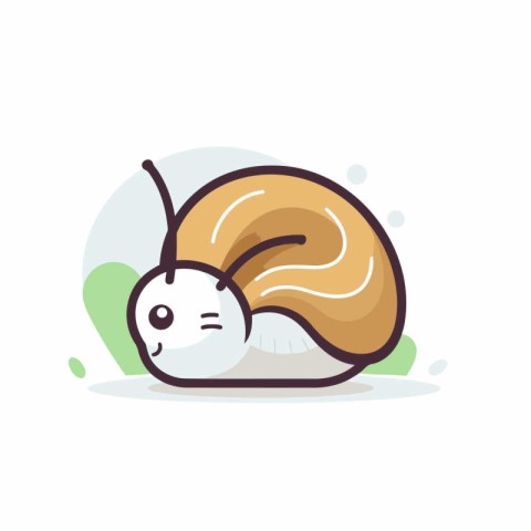 Cute snail cartoon character. Vector flat illustration isolated