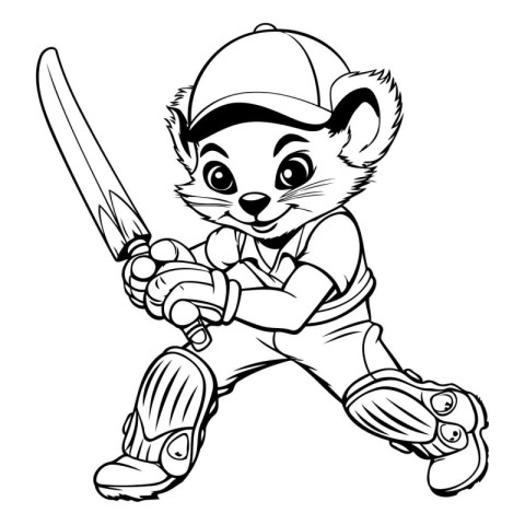 Cricket Mascot Character. Vector illustration ready for vinyl cu