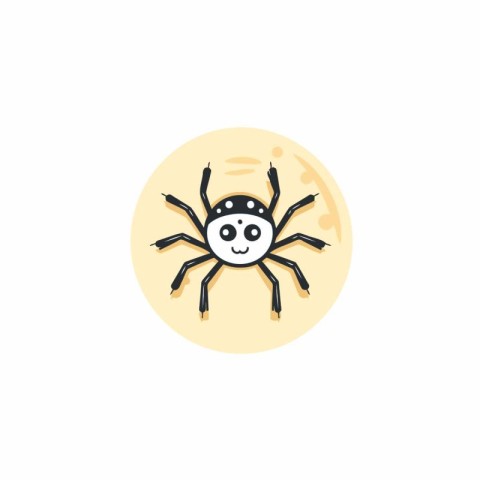 Spider icon in flat color style. Animal vector illustration on w