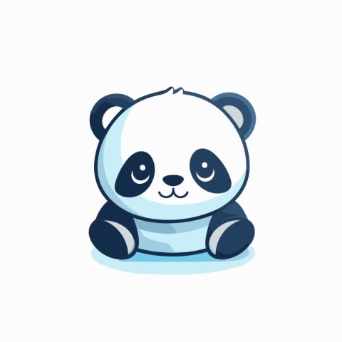 Cute panda. Vector illustration. Isolated on white background.