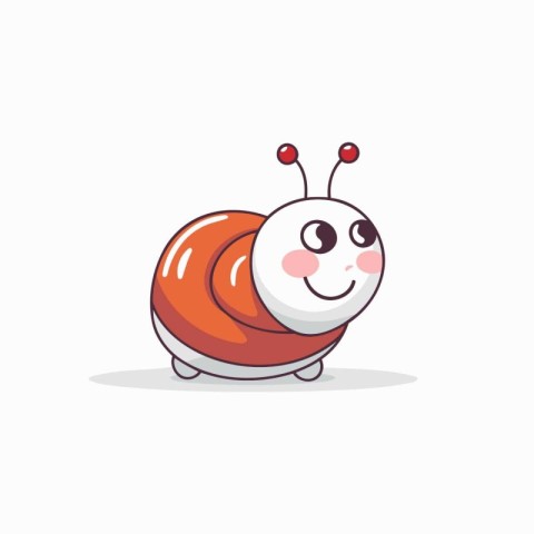 Cute cartoon snail isolated on a white background. Vector illust