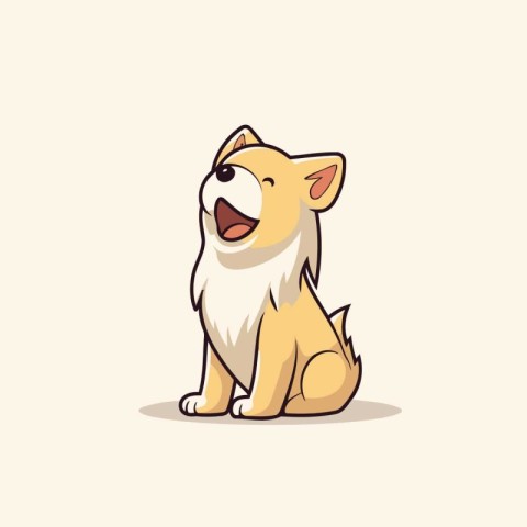 Cute corgi dog on a light background. Vector illustration.