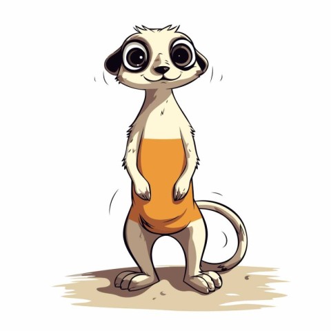 Cute meerkat with a glass of beer. Vector illustration.