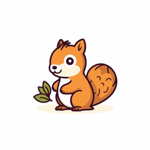 Cute squirrel. Vector illustration in cartoon style. Isolated on