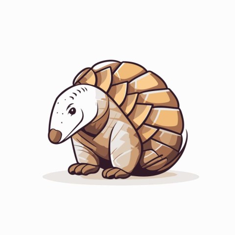 Cute little hedgehog. Vector illustration. Isolated on white bac