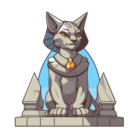 Cat icon. Vector illustration of a cat in a coat of arms.