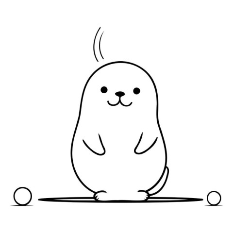 Cute kawaii hamster. Hand drawn vector illustration.