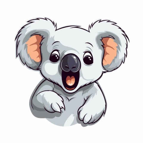 Cute cartoon koala on a white background. Vector illustration.