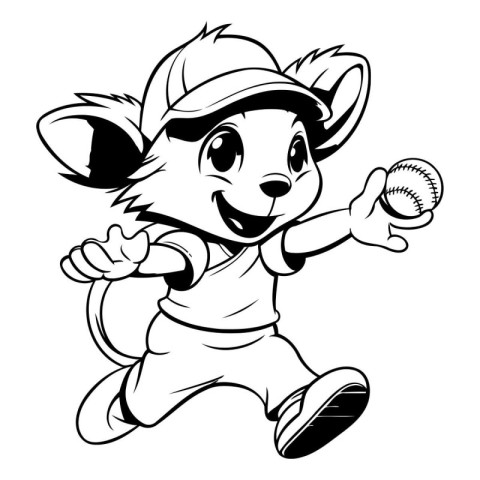 Cute Little Mouse Baseball Mascot Cartoon Mascot Character