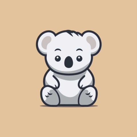 Cute koala vector illustration. Cute cartoon koala character.