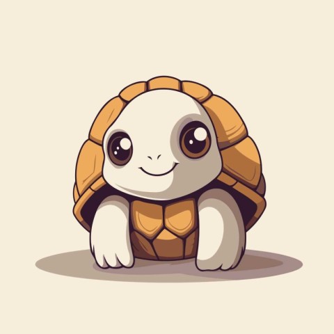 Cute cartoon turtle character. Vector illustration in a flat sty