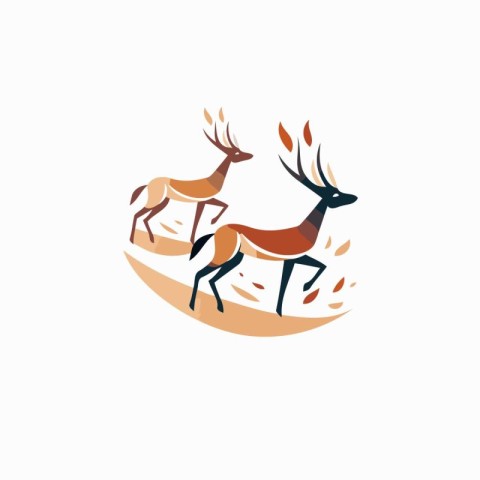 Deer Logo Template vector icon illustration design. Deer logo co