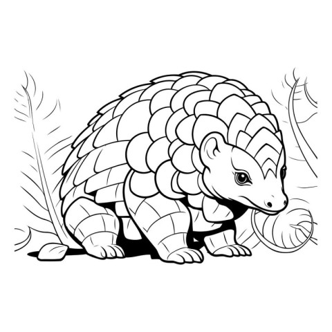 Cartoon hedgehog coloring page. Vector illustration of an animal