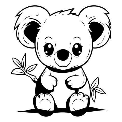 Cute Koala Cartoon Mascot Character - Coloring Book