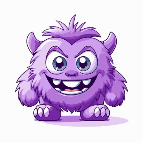 Cute cartoon monster isolated on white background. Vector illust