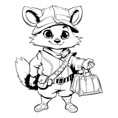 Raccoon Cartoon Mascot Character. Vector illustration ready for