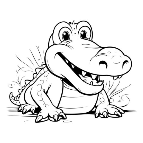 Crocodile Cartoon Mascot Character - Coloring Book