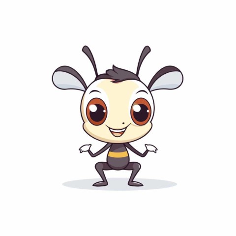 cute little bee cartoon character vector illustration design. ep