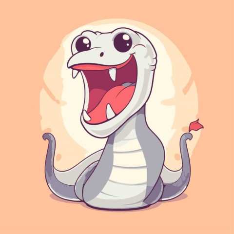 Cute snake cartoon. Vector illustration of a funny reptile.